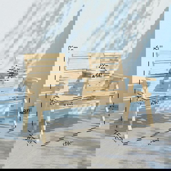 Garden Loveseat with Built-in Coffee Table