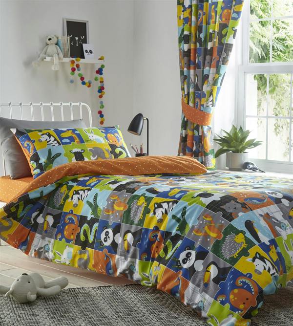 Animal Jigsaw Toddler Duvet Cover Set