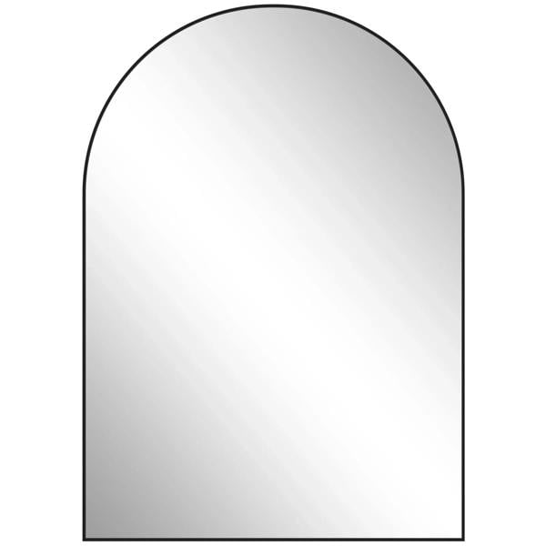 Arched home mirror with dark frame, 50 x 70 cm