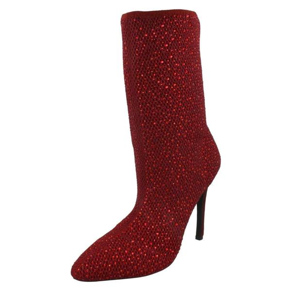 Anne Michelle Ladies Anne Michelle High Heel Diamante Studded Calf Boots