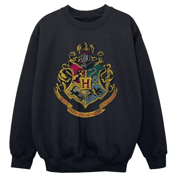 Harry Potter Girls Hogwarts Houses Cotton Sweatshirt - Black