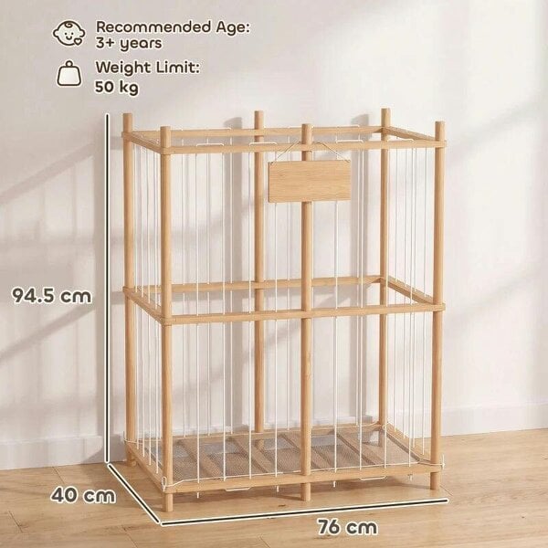 Bobobiy Stuffed Animal Storage Organiser, Wooden Storage Zoo with Rounded Corners for Nursery, Kids Room, Playroom, Natural