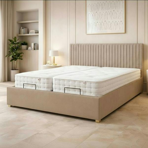 Paradise Beds Pannel line Mobility Bed with Mattress and Headboard Black