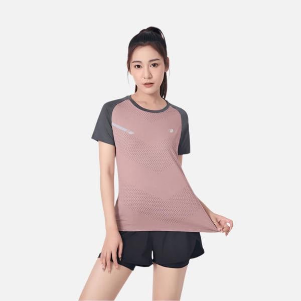 Anniou Raw Yarn UV Protection Running T-Shirt - Light Brown