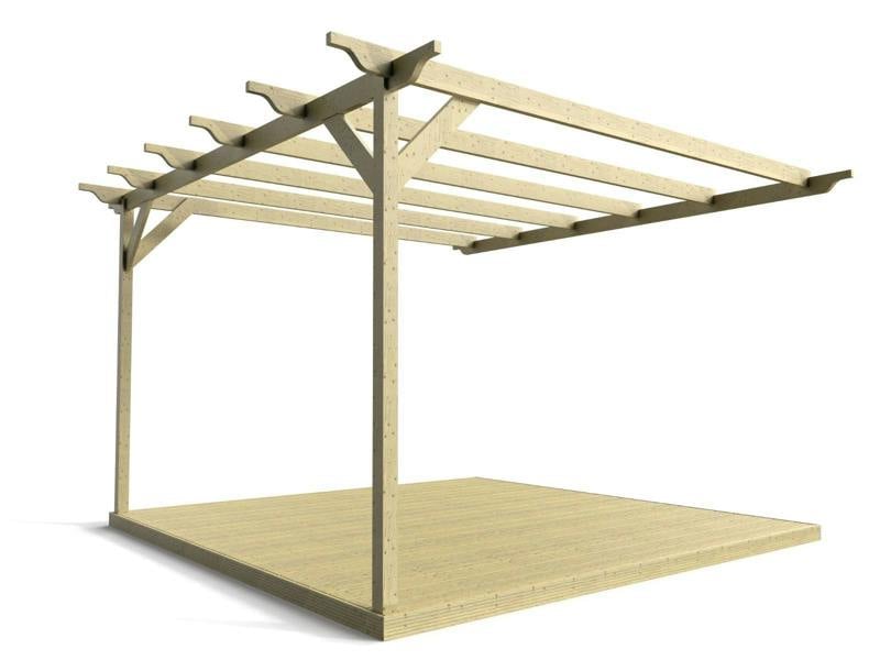 Arbor Garden Solutions Wall Mounted Pergola and Decking Kit Sculpted Design