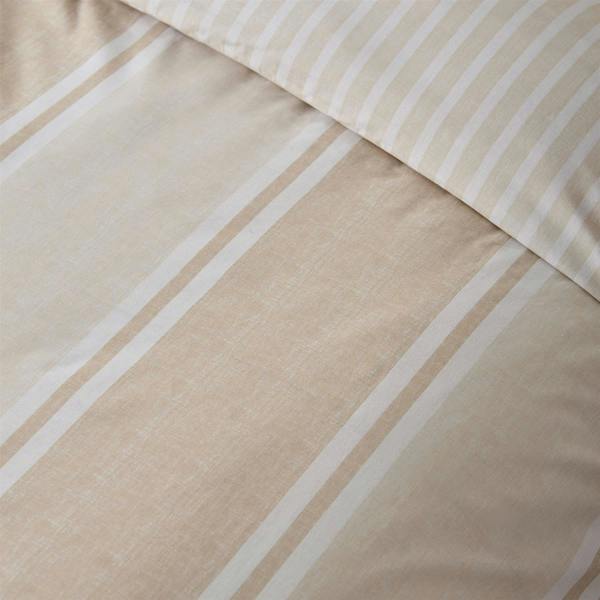 Banded Stripe Natural Duvet Cover Set