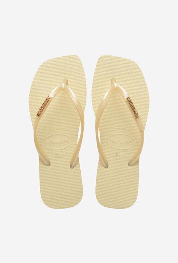 Havaianas Women's Square Logo Metallic Flip Flops