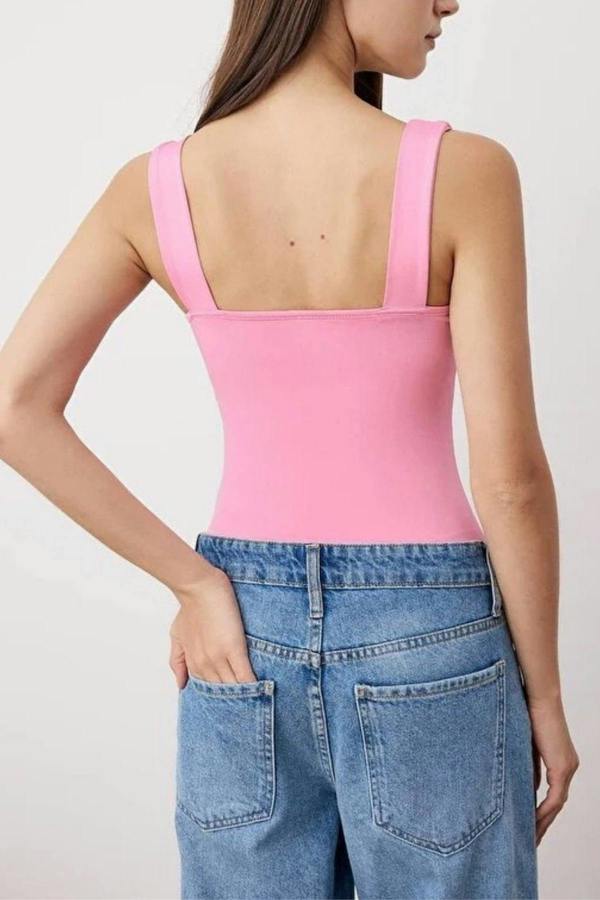 WOVCOR Square Neck Knit Bodysuit