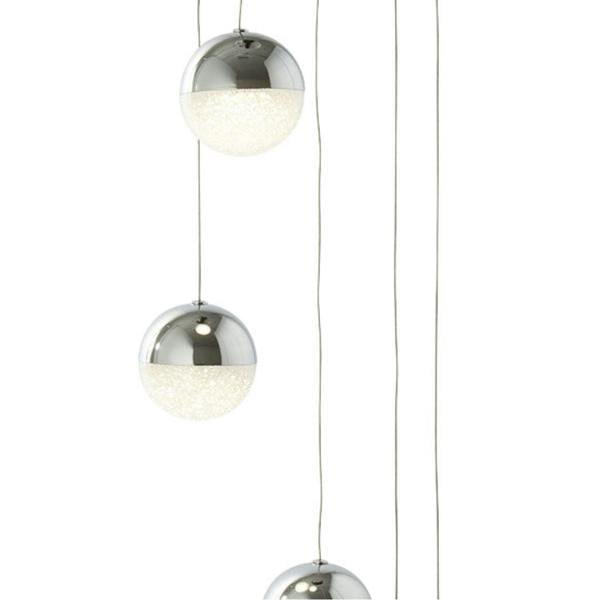 Pagazzi Lighting Annika 5 Light Polished Chrome LED Multidrop Ceiling Pendant