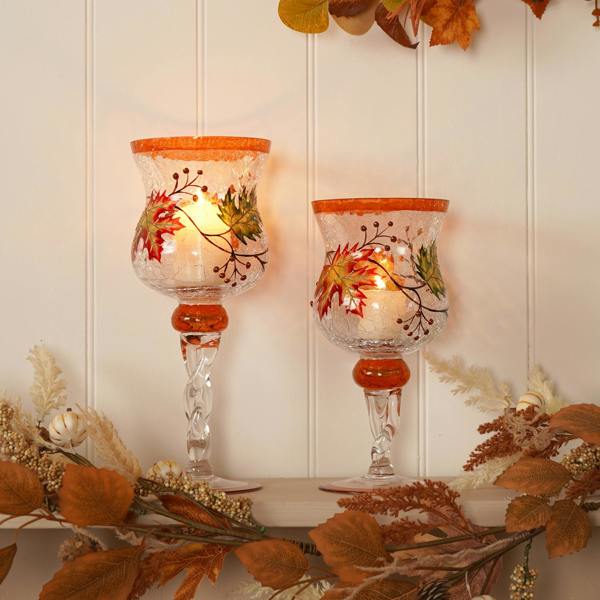 Country Living Autumn Leaf Candle Goblet - Large