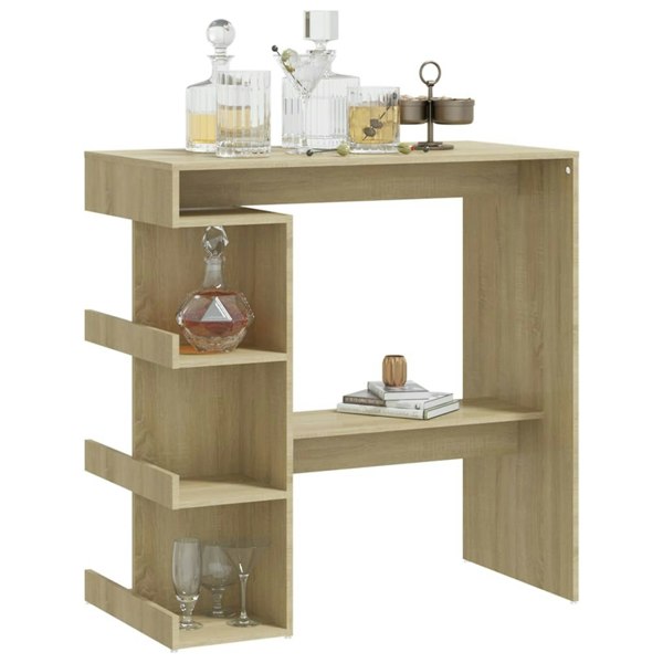 Berkfield Bar Table with Storage Rack Sonoma Oak 100x50x101.5 cm Engineered Wood