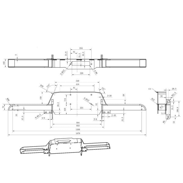 Winchmax 13,500lb (6,123kg) 12V Military Grade Winch Bumper Compatible with Defender 28m x 11mm Dyneema Rope, Wiring Kit & Isolator
