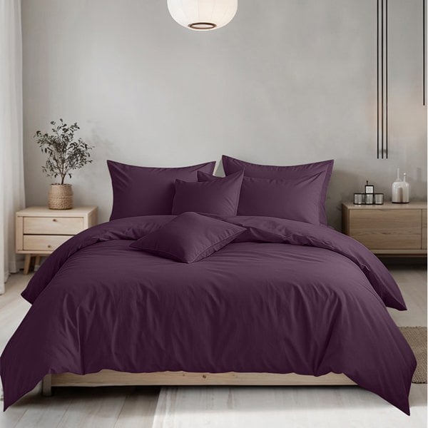 Snug City Plain Dyed Easy Care Polycotton Duvet Cover And Pillowcase/s Set Bed Linen
