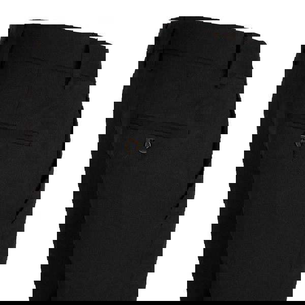 David WeJ Plain Smart Trousers with Belts Loops - Black