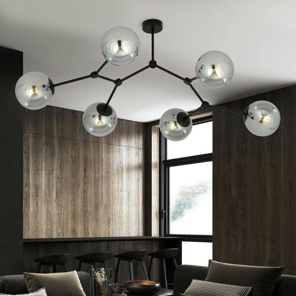 Emibig SPACE Ceiling lamp  6 x E14 Black with Graphite Shade