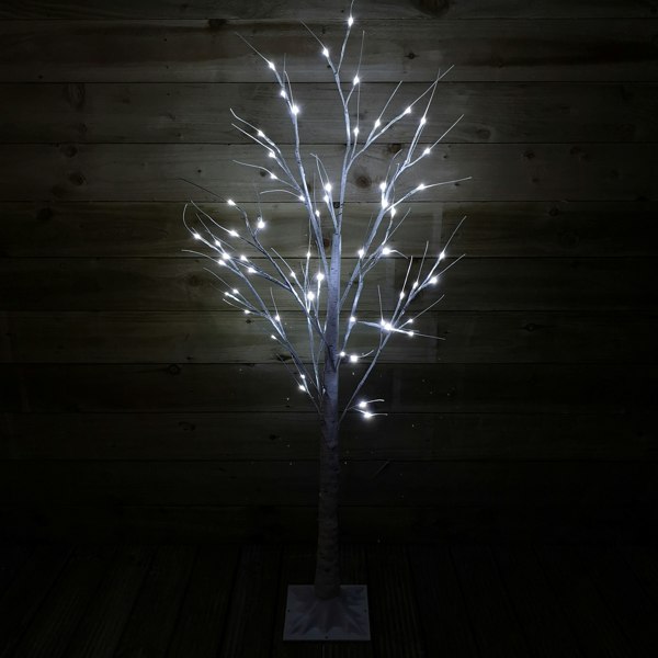 Samuel Alexander 1.5m (5ft) Indoor Outdoor Christmas Lit Birch Tree with 64 Ice White LEDs