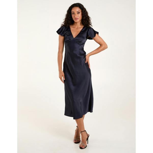 Blue Vanilla Luxe Angel Sleeve Midi Dress