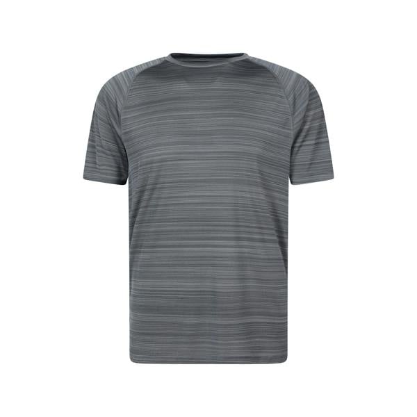 Mountain Warehouse Unisex Adult Stripe IsoCool T-Shirt - Charcoal