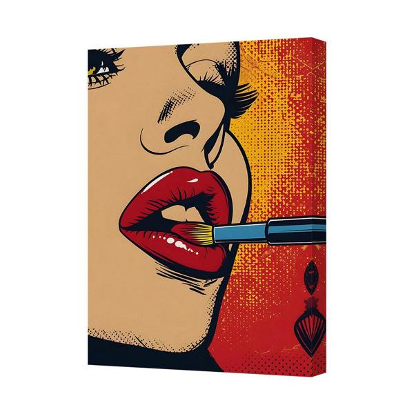 Benjamin Tate Design Pop Art Canvas Print Lipstick Lips Portrait Gallery Wrapped