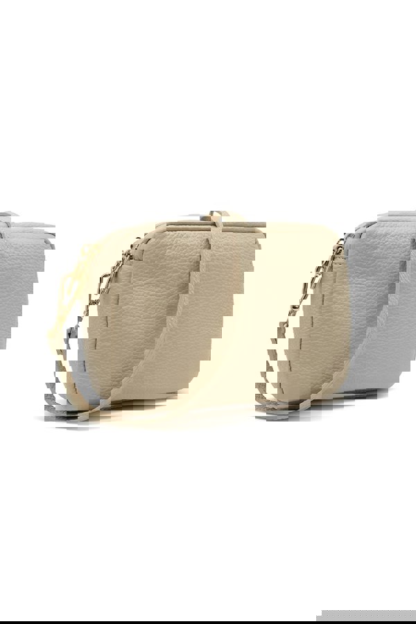 Kitise Italian Genuine Leather Crossbody Bag with Double Zipper Compartments