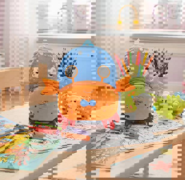 ANYKIDZ 3D Blue Crab School Backpack Cute Animal With Cartoon Designs Children Toddler Plush Bag For Baby Girls and Boys