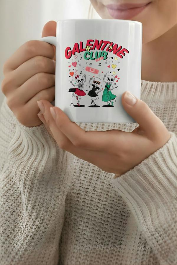 Dyzi Galentine Club Printed Ceramic Mug Valentine’s Day Gift