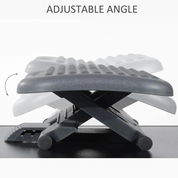Charcoal grey adjustable footrest platform shown in an angled position