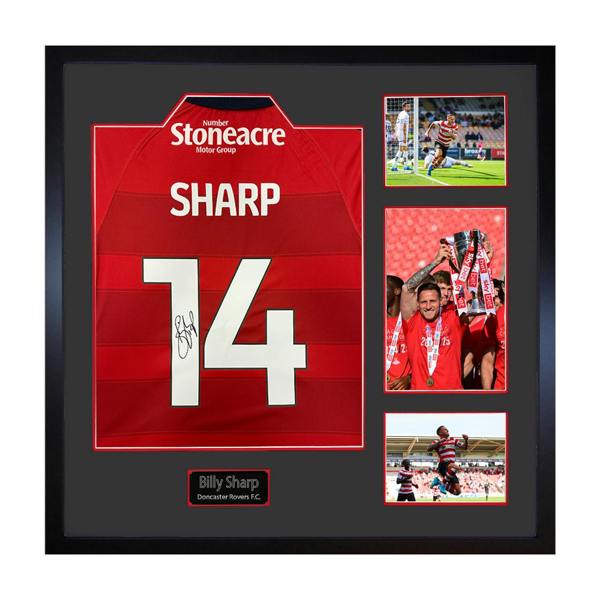 Billy Sharp Signed Doncaster Rovers Shirt Elite Frame