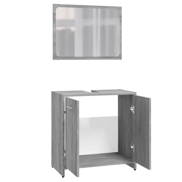 Berkfield Bathroom Furniture Set Grey Sonoma Engineered Wood
