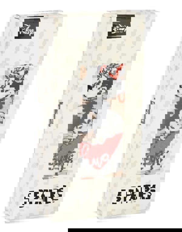 Disney Womens Beige Minnie Mouse Calf Socks Set of 5