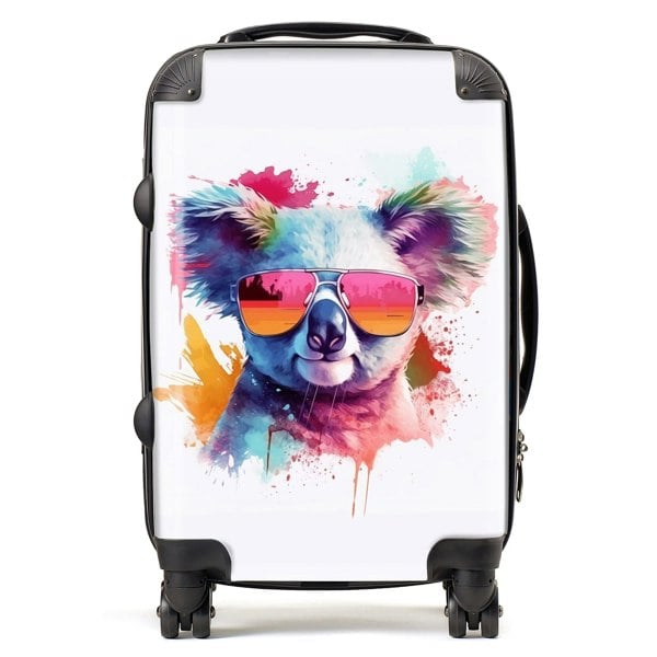 Warren Reed Colourful Splashart Koala In Glasses Suitcase