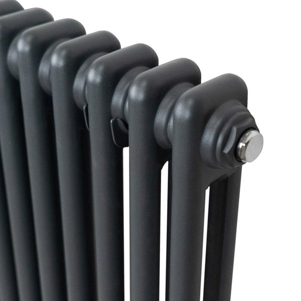 Monstershop Traditional 2 Column Radiator - 600 x 1012mm - Anthracite Grey
