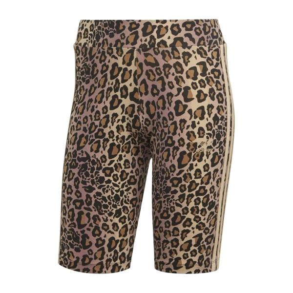 Adidas Womens/Ladies Leopard Print Cycling Shorts - Brown - 