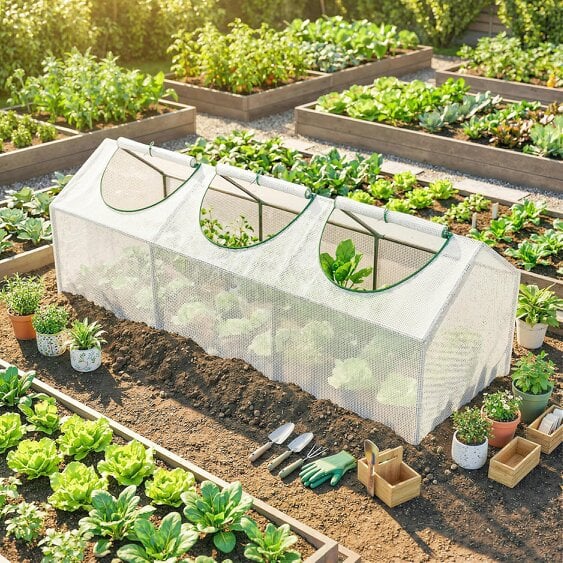 Outsunny Mini Greenhouse Small Plant Grow House w/ 3 Windows for Outdoor