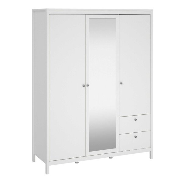 Wyld Haus Gossmere White Wardrobe 3 Doors 2 Drawers