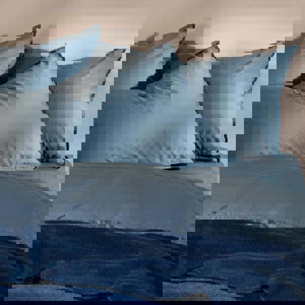 Soak&Sleep Storm Blue Stonewashed Cotton Pillowcases