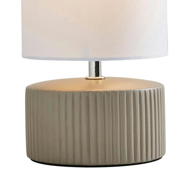 Linden Taupe Ribbed Ceramic Table Lamp