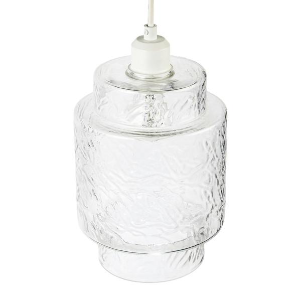 Clear Layered Glass Cylinder Pendant Light Shade with Tiered Design Image 3