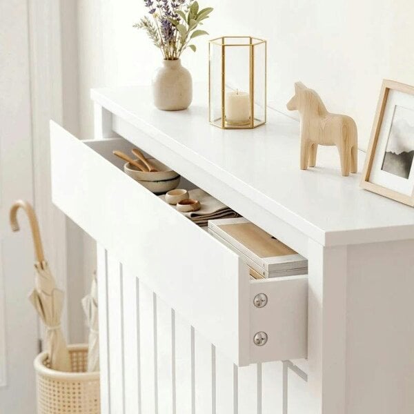 Bobobiy 93 x 88.5cm Rustic-Look Radiator Cover - White