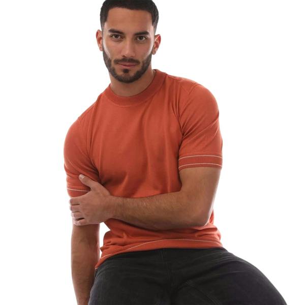 Boss Mens Plain Cotton T-Shirt - Orange - 