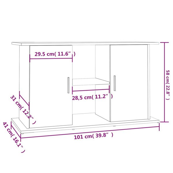 Berkfield Aquarium Stand Grey Sonoma 101x41x58 cm Engineered Wood