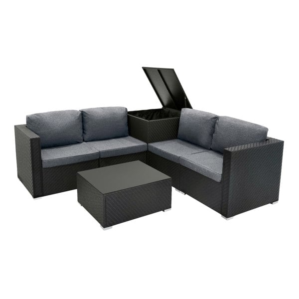 Jardi Serafina Rattan Modular 6 Piece Furniture Set – Black