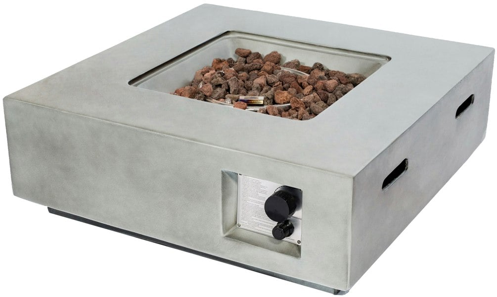 MDA Designs Loki Light Grey Lavish Garden & Patio Gas Fire Pit with Eco-Stone Finish