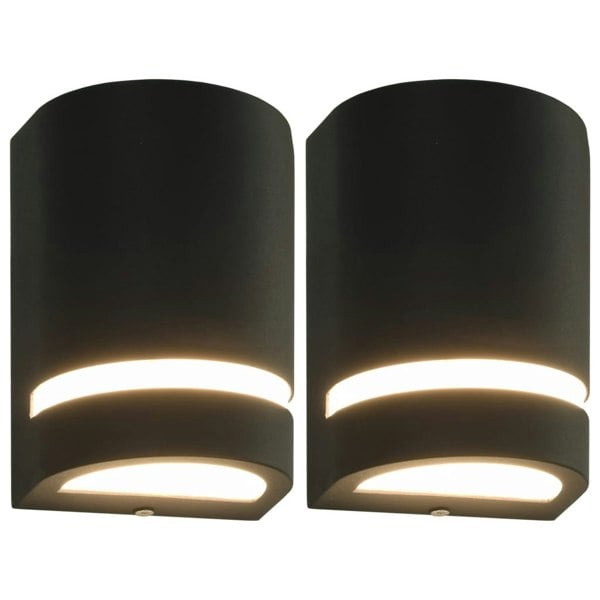 Berkfield Outdoor Wall Lights 2 pcs 35 W Black Half-round