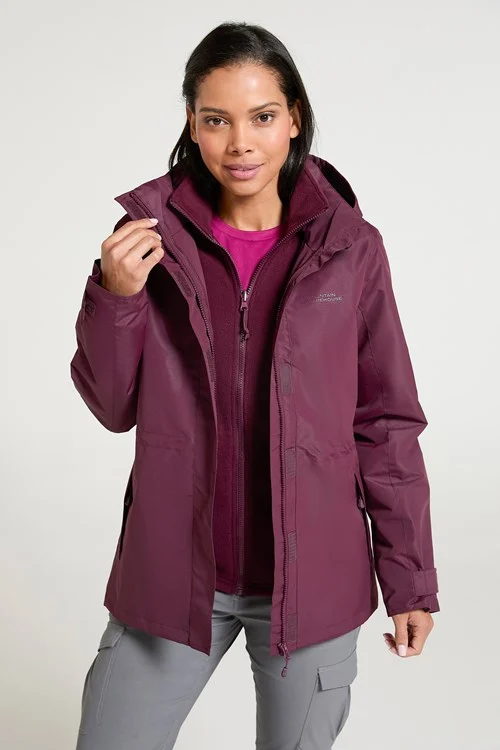 Mountain Warehouse Womens/Ladies Fell II 3 In 1 Jacket - Burgundy