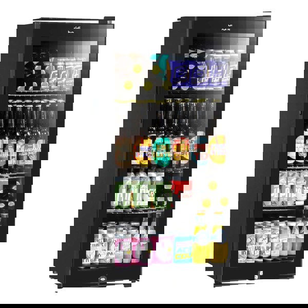 COMFEE 93L Black Compact Drinks Fridge with Adjustable Shelves and LED Light Comfee UK 