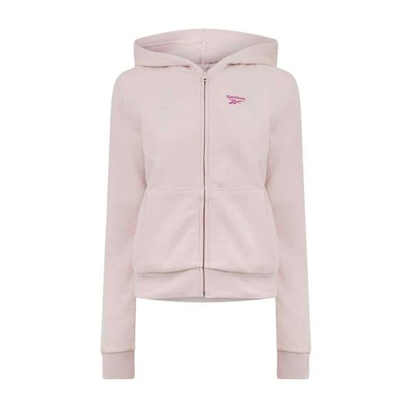 Reebok Womens/Ladies Regular Full Zip Hoodie - Light Pink - 