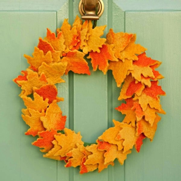 Paper High Felt Autumn Leaves Wreath