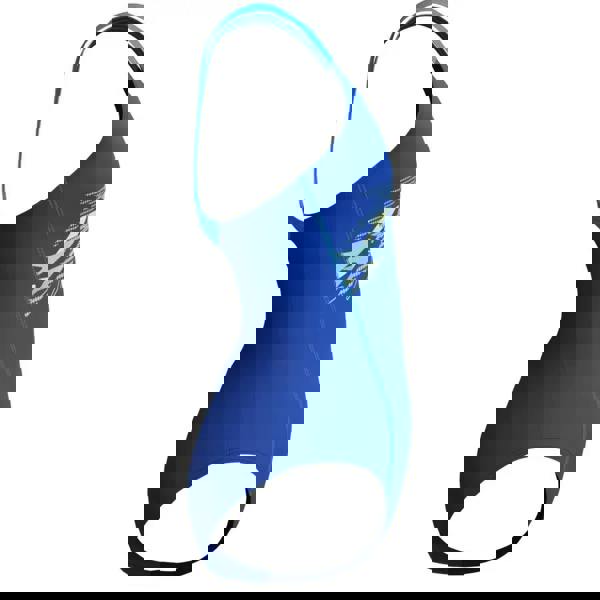 Speedo Girls Medley Logo Medalist Swimsuit - Blue/Turquoise