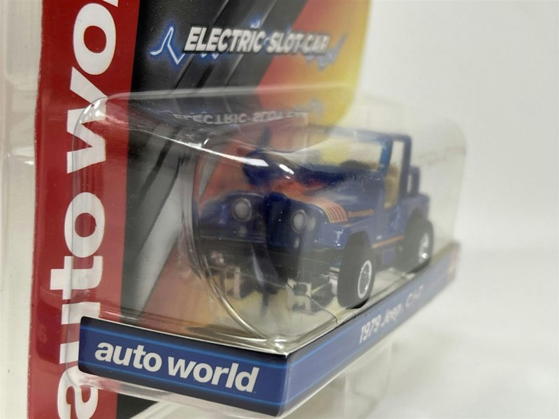 Auto World Slot Cars 1979 Jeep CJ-7 Blue HO Scale Slot Car X Traction Auto World SC368-4